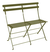 Fermob - Bistro 2-Seater Ottoman, Pesto - Trädgårdsbänkar - Studio Fermob - Grön - Metall