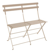 Fermob - Bistro 2-Seater Ottoman, Nutmeg - Trädgårdsbänkar - Studio Fermob - Beige - Metall
