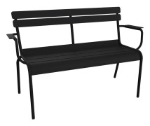 Fermob - Luxembourg 2-Seater Garden Bench - Liquorice - Trädgårdsbänkar - Frédéric Sofia