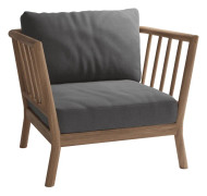 Fritz Hansen - Tradition Lounge Chair, Charcoal, Teak FSC 100% - Utomhussoffor - Povl B. Eskildsen