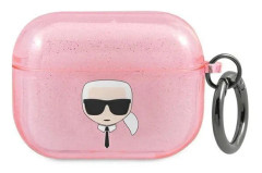 Karl Lagerfeld fodral Karl Lagerfeld KLAPUKHGP Apple AirPods Pro-skydd rosa/rosa Glitter Karl`s Head