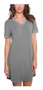 Lady Avenue Bamboo Nightdress SS Ljusgrå Bambu XX-Large Dam