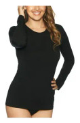 Lady Avenue Bamboo Long Sleeve Shirt Svart Bambu X-Small Dam