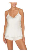 Lady Avenue Pure Silk Camisole With Lace Benvit silke XX-Large Dam