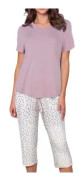 Lady Avenue Shortsleeve PJ With Pirate Pants Lavendel Bambu Large Dam