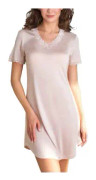Lady Avenue Silk Jersey Nightgown Champagne silke X-Small Dam