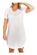 Lady Avenue Silk Jersey Nightgown Benvit silke X-Small Dam