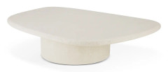 Ethnicraft - Elements Coffee Table - Microcement - Off White - Pebble Shape 134 x 96 x 30 - Soffbord - Träfärgad - Sten