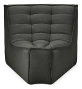Ethnicraft - N701 Sofa - Moss Eco Fabric - 45° Round Corner 83 x 99 x 76 - Modulsoffor & Hörnsoffor - Jacques Deneef - Träfärgad - Textilmaterial