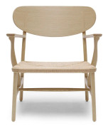 Carl Hansen - CH22,Soaped Oak, Natural braided paper cord - Fåtöljer - Hans J. Wegner - Träfärgad - Naturmaterial/Trä