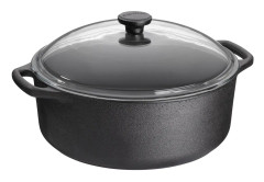 Skeppshult Gryta Rund Med Glaslock 5.5 L Gjutjärn