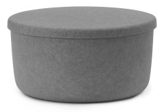 Normann Copenhagen - Hide Storage Pouf Large - Grey - Sittpuffar - Simon Legald - Grå - Plast