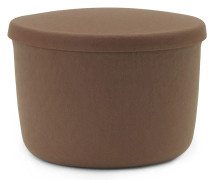 Normann Copenhagen - Hide Storage Pouf Small - Brown - Sittpuffar - Simon Legald - Brun - Plast