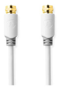 Satellite & Antenn kabel | F Hane | F Hane | Guldplaterad | 75 Ohm | Enskaligt skydd | 1.00 m | Rund | PVC | Vit | Låda