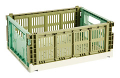 HAY - HAY Colour Crate Mix M - Olive, Dark Mint - Småförvaring - Grön