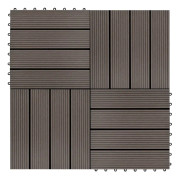 vidaXL Trall 11 st WPC 30x30 cm 1 kvm mörkbrun