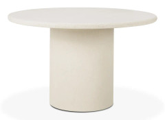 Ethnicraft - Elements Dining Table - Microcement - Off White - Round 125 x 125 x 76 - Matbord - Träfärgad - Sten