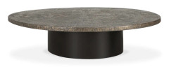 Ethnicraft - Slice Coffee Table - Minerals - Whisky - Oval 138 x 123 x 33 - Soffbord - Svart - Metall