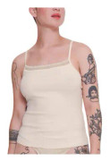 Sloggi GO Ribbed Spaghetti Top Creme bomull Large Dam