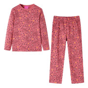 vidaXL Pyjamas med långa ärmar för barn gammelrosa 140