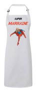 Premium vitt köksförkläde Super Gudmor Super Woman Super Heros