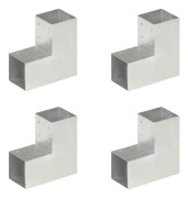 Stolpbeslag 4 st L-form galvaniserad metall 91x91 mm