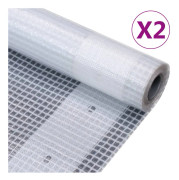 vidaXL Leno presenning 2 st 260 g/m² 2x4 m vit