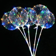 5 st Ballonger, Lysande Ballonger, LED-Ballonger med Sticka, Färgglada LED-Ballonger, Helium-LED-Ballonger, Färgglada LED-Fairy Lights