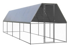 Hönsbur för utomhusbruk 2x8x2 m galvaniserat stål