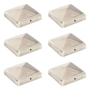 vidaXL Stolphattar pyramid 6 st rostfritt stål 91x91 mm