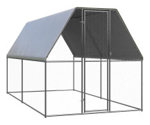 Hönsbur för utomhusbruk 2x4x2 m galvaniserat stål