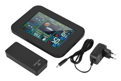 Trådlös Väderstation Inomhus Utomhus Termometer Hygrometer Digital Färgskärm (Svart EU)
