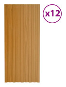 vidaXL Takprofiler 12 st galvaniserat stål ljust trä 100x45 cm