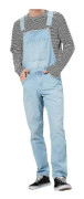 Herr Dungarees Denim Overaller Haklapp och Byxor Jeans Jumpsuit Byxor Rompers ljusblå