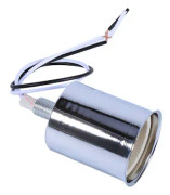 E27 Keramisk Skruvbas Rund Glödlampa Lamphållare Adapter Krom