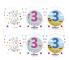 Apac Badge med olika motiv för 3:e födelsedag (6-pack)