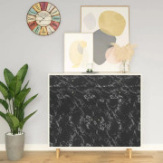 vidaXL Dekorplast svart sten 500x90 cm PVC