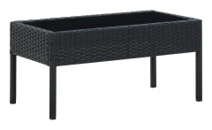 Trädgårdsbord svart 75x40x37 cm konstrotting