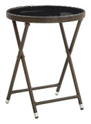 Soffbord brun 60 cm konstrotting och härdat glas