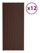 vidaXL Takprofiler 12 st galvaniserat stål brun 100x45 cm