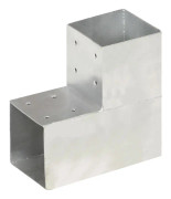 Stolpbeslag L-form galvaniserad metall 101x101 mm