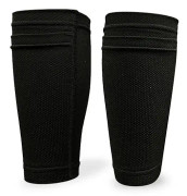 1 Par Sport Fotbollsskyddstrumpor Pad Sleeve Sock Benstöd Fotbollskompressionshylsa, Dubbellagers Andningsbar Fotbollsskyddstrumpor