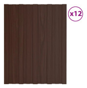 vidaXL Takprofiler 12 st galvaniserat stål brun 60x45 cm
