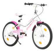 vidaXL Barncykel 20 tum rosa och vit