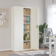 vidaXL Dokumentskåp vit 90x40x200 cm stål
