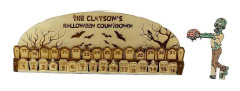 Halloween-kalender (2023 Ny) 31 Halloween Rörliga Träblockkalender Nedräkningskalender Halloween