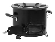 Vedeldad campingspis svart 36x26x22,5 cm metall