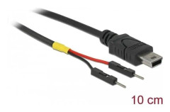 Delock - USB-/strömkabel - mini-USB typ B (hane) till 2-stifts USB-kontakt (hane) separat - 10 cm - svart
