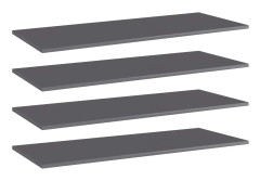 Hyllplan 4 st grå högglans 100x40x1,5 cm spånskiva