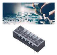 5-pack Trådbarriärblock-terminalremsa Professionell TB Fastmässings Dubbelrad Täckta Terminalremsa 15A 600V 5 Stift (1505)